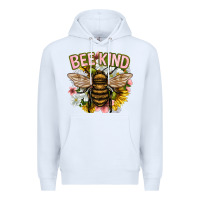 White bee kind Premium Hoodie - NancyCooperArtShop