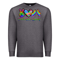 Charcoal Heather peace love equality Premium Sweatshirt - HRA Design Shop