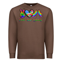 Chestnut peace love equality Premium Sweatshirt - HRA Design Shop