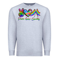 Heather Grey peace love equality Premium Sweatshirt - HRA Design Shop