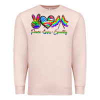 Pale Pink peace love equality Premium Sweatshirt - HRA Design Shop