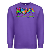 Purple peace love equality Premium Sweatshirt - HRA Design Shop
