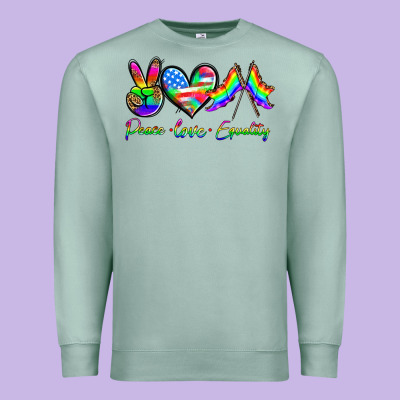Peace Love Equality Premium Sweatshirt Designed By Hra Design Shop