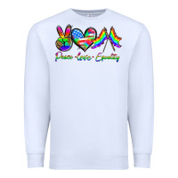 White peace love equality Premium Sweatshirt - HRA Design Shop
