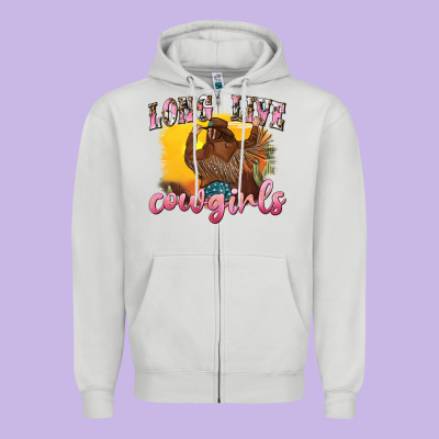 Zipper Hoodie western long live cowgirls