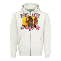 Oatmeal Heather western long live cowgirls Zipper Hoodie - texasbilliewilder