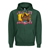 Sports Green western long live cowgirls Zipper Hoodie - texasbilliewilder