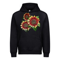 Black Florenza Sunflower Urban Hoodie - LillyAllenDesigns
