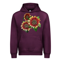 Mauve Wine Florenza Sunflower Urban Hoodie - LillyAllenDesigns