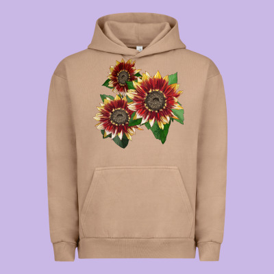 Florenza Sunflower Urban Hoodie Designed By Lillyallendesigns