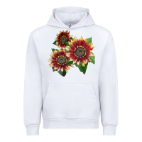 White Florenza Sunflower Urban Hoodie - LillyAllenDesigns