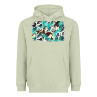 Matcha Cowhide Background Western Heavyweight Hoodie - texasbilliewilder