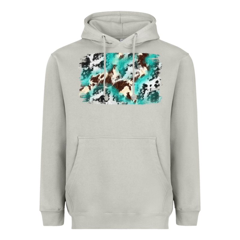 Cowhide Background Western Heavyweight Hoodie by texasbilliewilder | Teevron