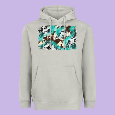 Cowhide Background Western Heavyweight Hoodie Designed By Texasbilliewilder