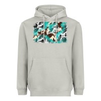 Moon Dust Cowhide Background Western Heavyweight Hoodie - texasbilliewilder