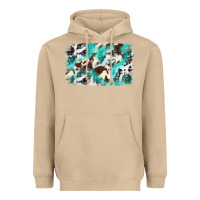 Mushroom Cowhide Background Western Heavyweight Hoodie - texasbilliewilder