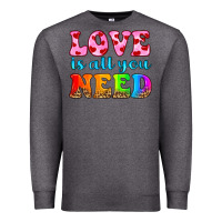 Charcoal Heather love is all you need Premium Sweatshirt - HRA Design Shop