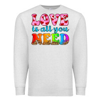 Oatmeal Heather love is all you need Premium Sweatshirt - HRA Design Shop