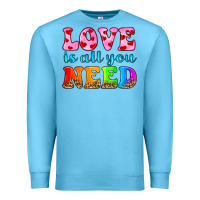 Ocean Blue love is all you need Premium Sweatshirt - HRA Design Shop