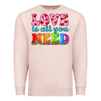 Pale Pink love is all you need Premium Sweatshirt - HRA Design Shop