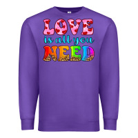 Purple love is all you need Premium Sweatshirt - HRA Design Shop