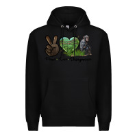 Black Peace Love Chimpanzee Premium Hoodie - LillyAllenDesigns