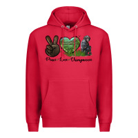 Cardinal Peace Love Chimpanzee Premium Hoodie - LillyAllenDesigns