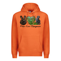 Carrot Peace Love Chimpanzee Premium Hoodie - LillyAllenDesigns