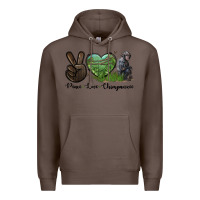 Coffee Peace Love Chimpanzee Premium Hoodie - LillyAllenDesigns