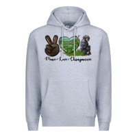 Heather Grey Peace Love Chimpanzee Premium Hoodie - LillyAllenDesigns