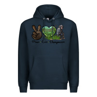 Navy Peace Love Chimpanzee Premium Hoodie - LillyAllenDesigns