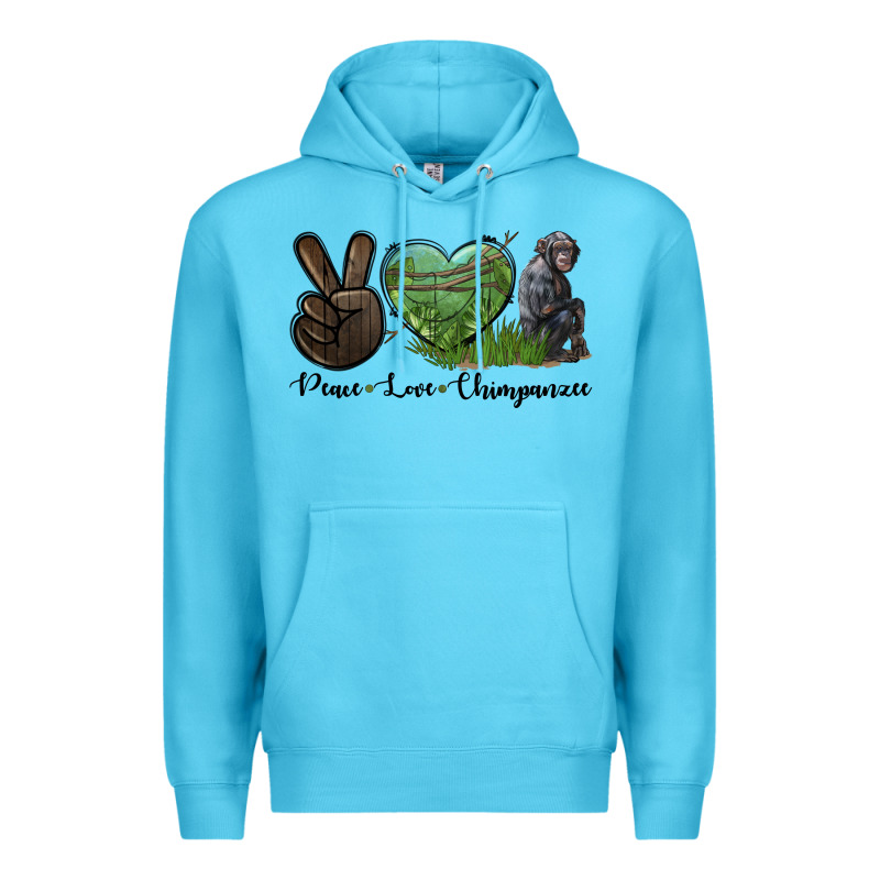 Peace Love Chimpanzee Premium Hoodie by LillyAllenDesigns | Teevron