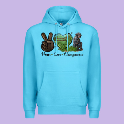 Peace Love Chimpanzee Premium Hoodie Designed By Lillyallendesigns