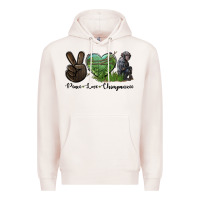Pale Pink Peace Love Chimpanzee Premium Hoodie - LillyAllenDesigns