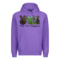 Purple Peace Love Chimpanzee Premium Hoodie - LillyAllenDesigns