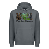 Rock Peace Love Chimpanzee Premium Hoodie - LillyAllenDesigns