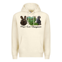 Sandshell Peace Love Chimpanzee Premium Hoodie - LillyAllenDesigns
