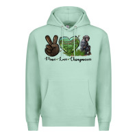 Seafoam Peace Love Chimpanzee Premium Hoodie - LillyAllenDesigns