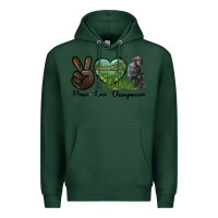 Sports Green Peace Love Chimpanzee Premium Hoodie - LillyAllenDesigns