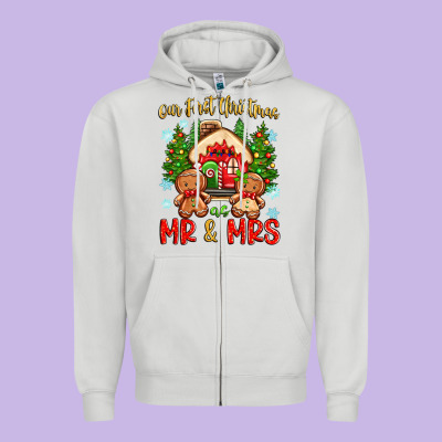 Our First Christmas As Mr And Mrs Zipper Hoodie Designed By Zillion Design Studio