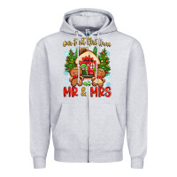 Heather Grey our first christmas as mr and mrs Zipper Hoodie - Zillion Design Studio