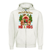 Oatmeal Heather our first christmas as mr and mrs Zipper Hoodie - Zillion Design Studio