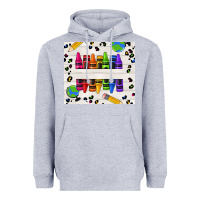 Heather Grey Personalized Crayons Heavyweight Hoodie - texasbilliewilder