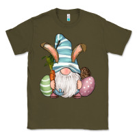 Army Green Easter Bunny Gnomes with Egg and Carrot Classic Tee - RanaPortraitStore