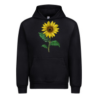 Black Sunray yellow sunflower Urban Hoodie - LillyAllenDesigns