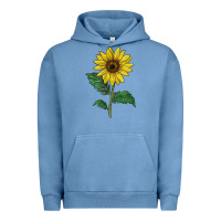 Pigment Pebble Blue Sunray yellow sunflower Urban Hoodie - LillyAllenDesigns