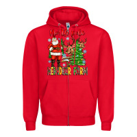 Red north pole reindeer farm Zipper Hoodie - Zillion Design Studio