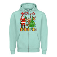 Seafoam north pole reindeer farm Zipper Hoodie - Zillion Design Studio