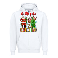 White north pole reindeer farm Zipper Hoodie - Zillion Design Studio