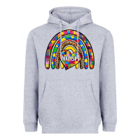 Heather Grey autism rainbow Heavyweight Hoodie - Zillion Design Studio
